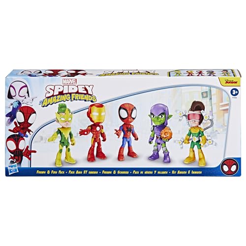 Spidey and his Amazing Friends Hasbro Marvel, Friends & Foes Pack, 5 Action Figures, 4-Inch, Preschool Super Hero Toys for Kids Ages 3 and Up (