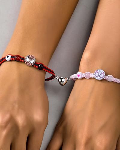 Spider Friendship Bracelets for 2 Matching Bracelets for Couples Best Friends Matching Spider Bracelet for BFF Friendship Jewelry Gifts for Bestie GF
