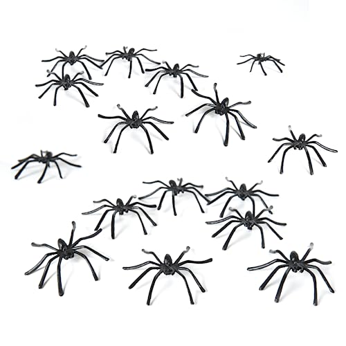 Happy Hippo Halloween Spider Web Decoration, 200 Sqare Feet & Plastic Spiders, Halloween Party Supplies, Spider Webs (Small, 200 Sq Feet) (8 Fake