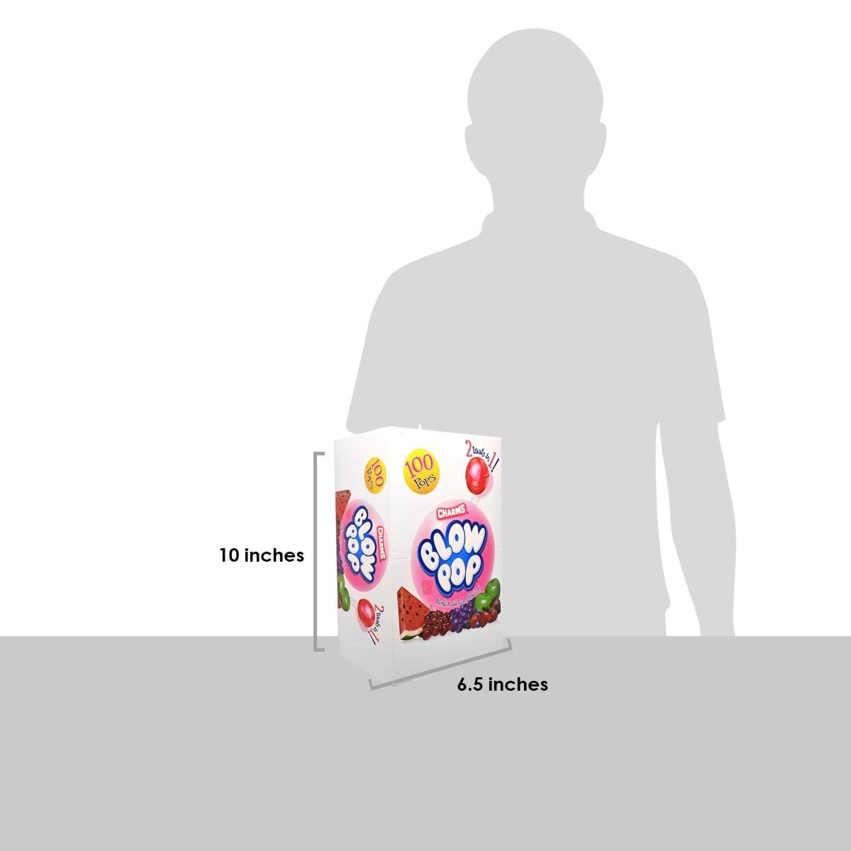 Charms Blow Pop Lollipops - Individually Wrapped Dual Candy and Gum Suckers - Peanut Free, Gluten Free - Bulk Treat for Kids and Adults - Assorted