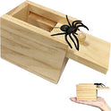 Spider Prank Box Gag Gift, Funny Surprise Gift Box Christmas White Elephant Gifts for Adults Men Women Birthday, Wooden Jump Scare Toys for Kids Ages