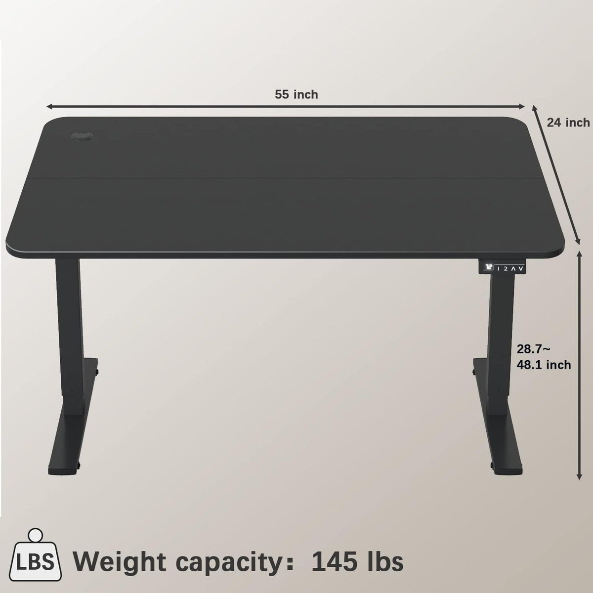 Furmax 55 x 24 Inches Electric Height Adjustable Standing Desk Large Sit Stand Up Desk Home Office Computer Desk Memory Preset with T-Shaped Metal