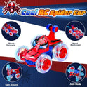 Kids Toys Spider RC Car for Boys 4-7 - Cool Spider Monster Remote Control Crawler Toy 360° Flip Fast Stunt & 4WD Light Up Wheel - Fun Boy Gift Idea