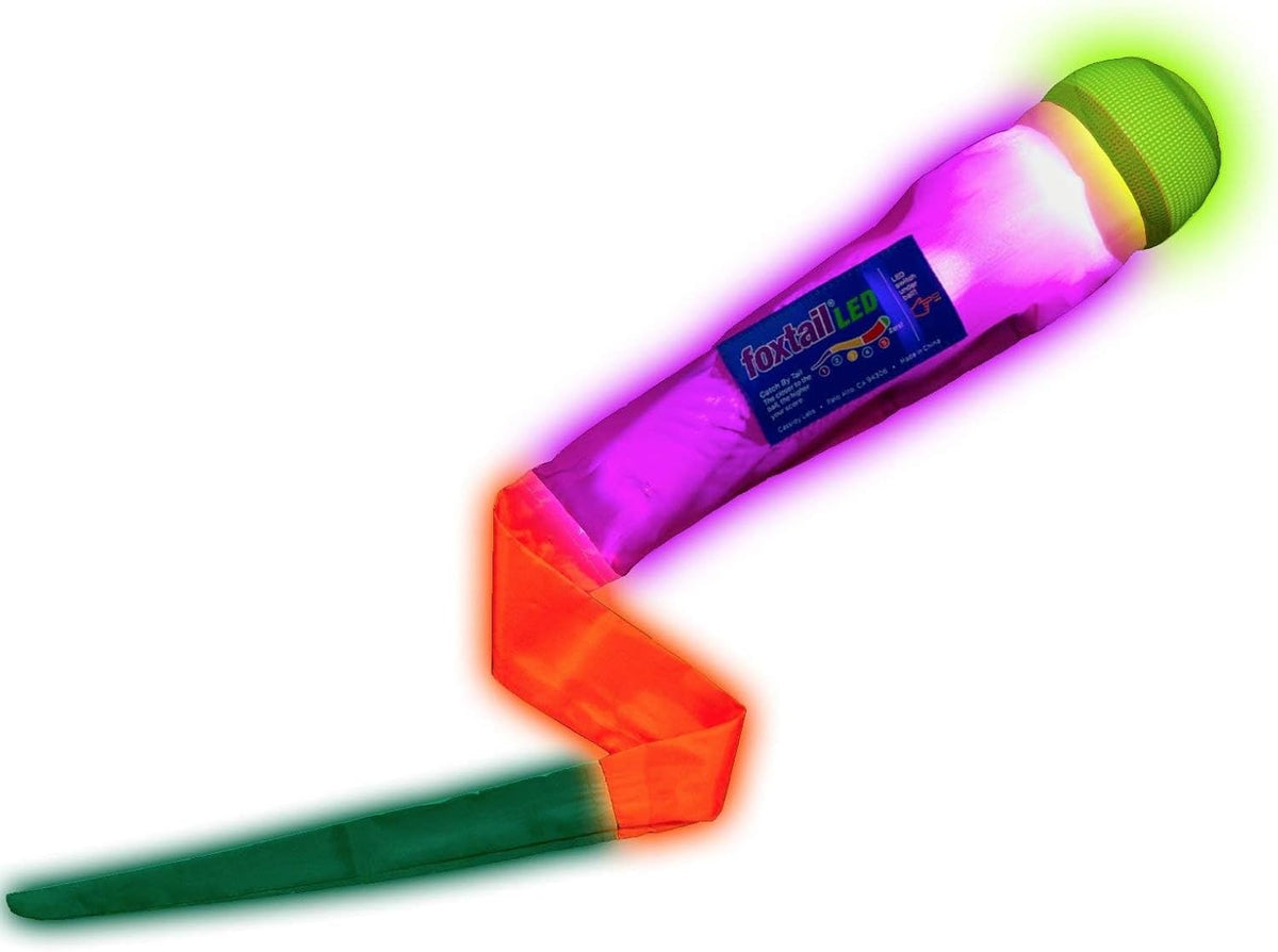 Foxtail LED - Outdoor Throw and Catch Light Up Game - Foam Ball & Tail Glow at Night - Play in The Dark - Fun Gift Idea for Kids & Adults, Boys
