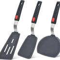 Silicone Spatula Turner Set of 3, Beijiyi 600°F Heat Resistant Cooking Spatulas for Nonstick Cookware, Large Flexible Kitchen Utensils BPA Free