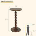 Round Side Table, Small Drink Table for Small Spaces, Modern Accent Nightstand with Solid Wood Leg for Living Room, Bedroom, Corners, and Office