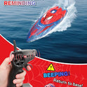 Spider Hero RC Boat, 2.4GHz Remote Control Boat with LED Lights for Kids, Pool Toy with 2 Rechargeable Batteries, Spray Function, and Low Battery