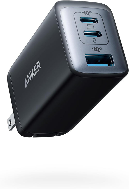 Anker USB C Charger(Nano II 65W), PPS 3-Port Fast Compact Foldable Wall Charger for MacBook Pro/Air, iPad Pro, Galaxy S20, Dell XPS 13, Note 20/10