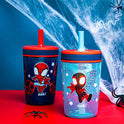 Zak Designs Marvel Spider-Man Kelso Toddler Cups for Travel or at Home, 15oz 2-Pack Durable Plastic Sippy Cups with Leak-Proof Design is Perfect for