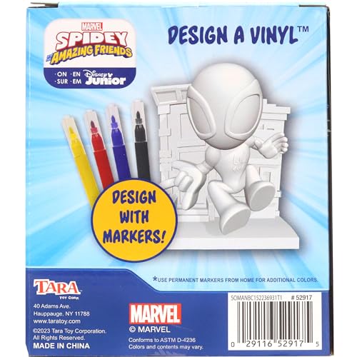 Marvel Spidey Design A Vinyl – Marvel Spidey and His Amazing Friends DIY Coloring Toy – Washable Markers and Vinyl Figures Included – Creative Craft
