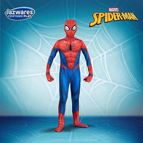 Marvel Spider-Man Official Youth Deluxe Zentai Costume - Deluxe Two-Way Stretch Spandex with Invisible Zippers and Wrist Openings for Added