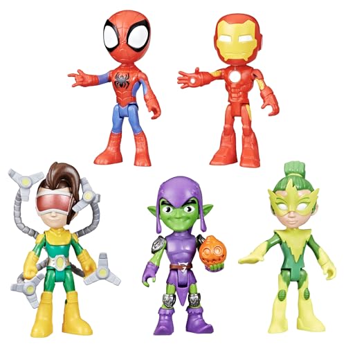 Spidey and his Amazing Friends Hasbro Marvel, Friends & Foes Pack, 5 Action Figures, 4-Inch, Preschool Super Hero Toys for Kids Ages 3 and Up (