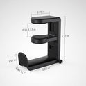 EURPMASK Rotating Headphone Stand - PC Gaming Headset Holder, Adjustable Clamp-on Under Desk Hanger With 360 Degree Swivel & Cable Clip Organizer