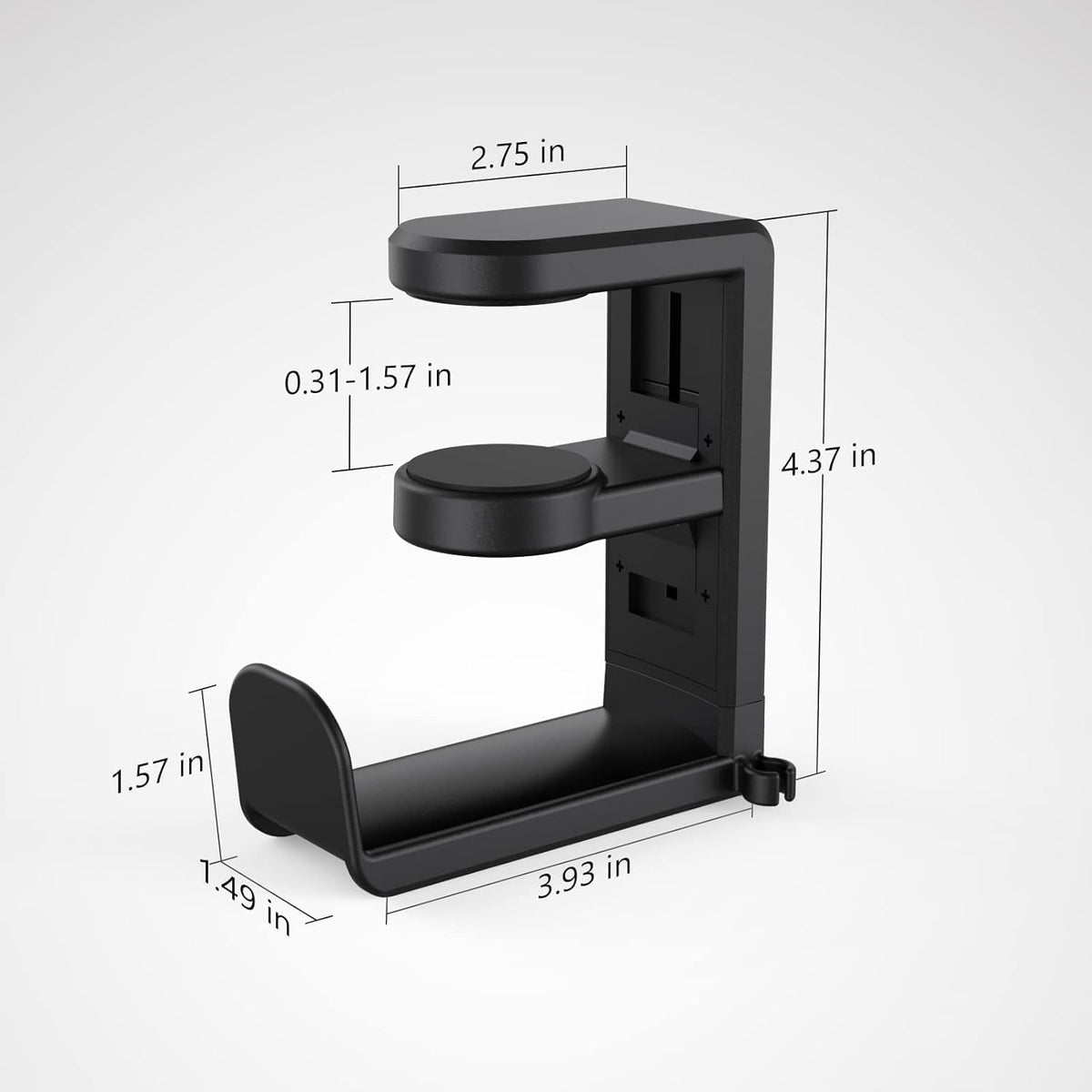 EURPMASK Rotating Headphone Stand - PC Gaming Headset Holder, Adjustable Clamp-on Under Desk Hanger With 360 Degree Swivel & Cable Clip Organizer
