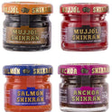 Eurocaviar - Shikran - Sampler pack: 4 x 0.88 oz Mullet Roe Black Caviar Pearls + Mullet Roe Red Caviar Pearls + Smoked Salmon Caviar Pearls