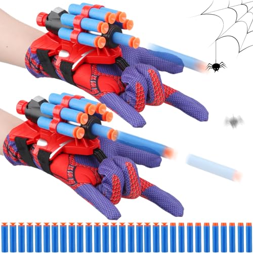 JONEG Web Shooters Toy for Kids 2 Pack, Toy for 3 4 5 6 7 8 Year Old Boy, Web Slinger with Spider Glove Launcher, Toys for Boys 4-6 6-8, Birthday