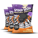 Happy Hippo Halloween Spider Web Decoration, 200 Sqare Feet & Plastic Spiders, Halloween Party Supplies, Spider Webs (Small, 200 Sq Feet) (8 Fake