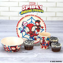 Zak Designs Marvel Spider-Man Dinnerware Set for Kids Includes 8" Plate, 6" Bowl, and 10oz Tumbler, Durable and Sustainable Melamine Bamboo Material