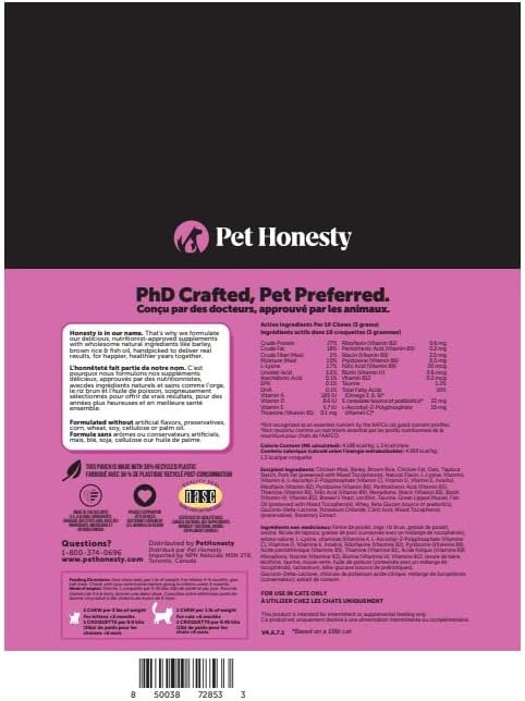 Cat Multivitamin Crunchy & Creamy Chews - Cat Treats for Health + Immune, Joint Support, Skin & Coat, & Digestion - Vitamins with Omega 3s, Lysine