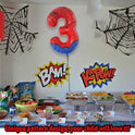 40 Inch Giant Spider Theme Number Foil Balloons - Large Number 3 Balloons for Kids' Birthday Anniversary Party Decorations Supplies (Numbers 0-9
