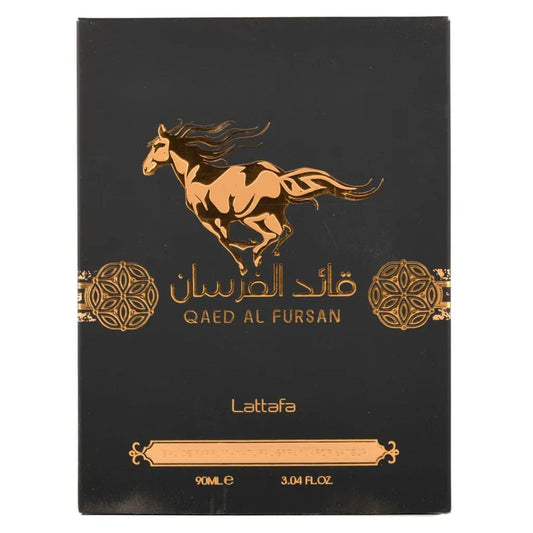 Lattafa Qaed Al Fursan - Oriental, Fruity, Fresh, Amber Wood - Eau de Parfum Long-Lasting Fragrance for Unisex, 3.40 Ounce / 100 ml