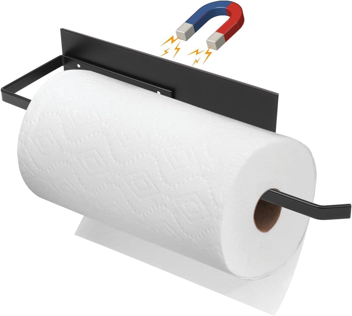 Paper Towel Holder, Magnetic Paper Towel Holder for Fridge, Toilet Paper Roll Holder Magnet Towel Rack Wall Mount Fridge Organizer for Paper Towels
