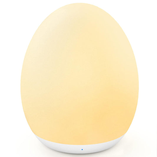 MediAcous Night Light for Kids, Baby Egg Light for Nursery, 7 Colors Changing & Stepless Dimming, Soft Silicone Touch Night Lamp with 1 Hour Timer