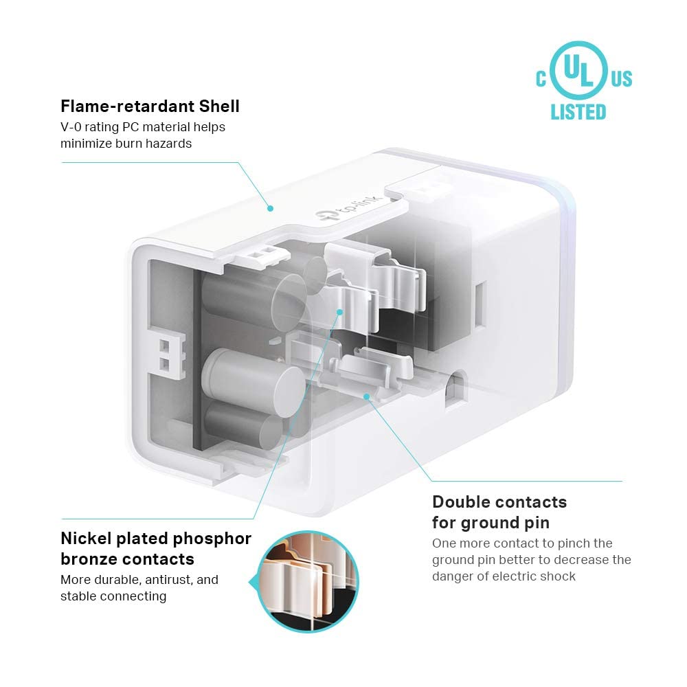 Kasa Smart Plug HS103P2, Smart Home Wi-Fi Outlet Works with Alexa, Echo, Google Home & IFTTT, No Hub Required, Remote Control,15 Amp,UL Certified