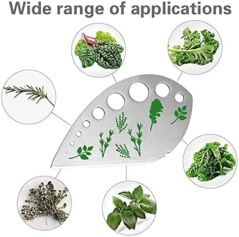 Herb Stripper, Jiaedge Green 9 holes Stainless Steel Kitchen Herbs Leaf Stripping Tool, Metal Herb Peeler for Kale, Collard Greens, Thyme, Basil