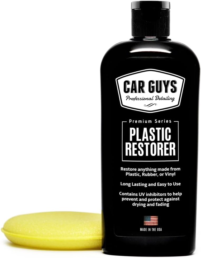 CAR GUYS Plastic Restorer | Bring Plastic, Rubber, and Vinyl Back to Life! | User Friendly Trim Restorer | Safe Auto Detailing Supplies | 8 Oz Kit