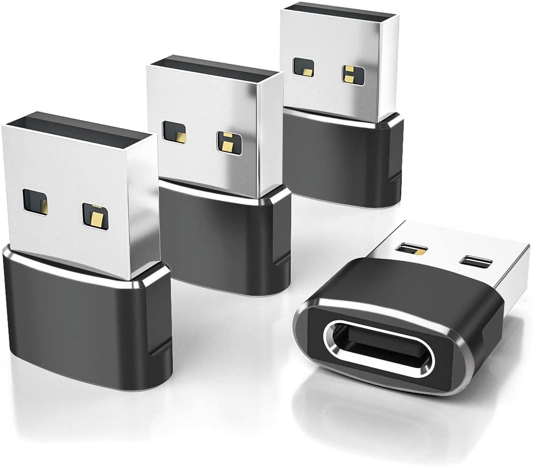 Elebase USB to USB C Adapter for iPhone 17 4Pack,USBC Female to A Male Car Charger Adapter,Type C Converter Apple 16 Pro Max 15 14 Plus,iWatch Watch