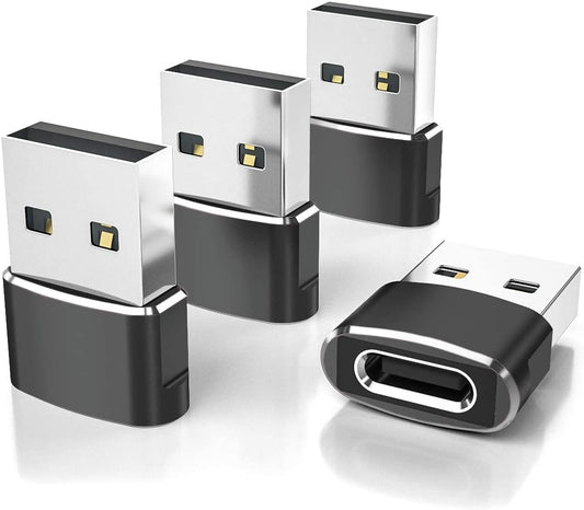 Elebase USB to USB C Adapter for iPhone 17 4Pack,USBC Female to A Male Car Charger Adapter,Type C Converter Apple 16 Pro Max 15 14 Plus,iWatch Watch