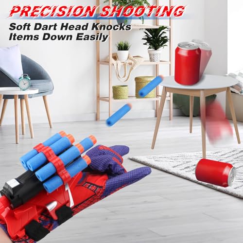 JONEG Web Shooters Toy for Kids 2 Pack, Toy for 3 4 5 6 7 8 Year Old Boy, Web Slinger with Spider Glove Launcher, Toys for Boys 4-6 6-8, Birthday