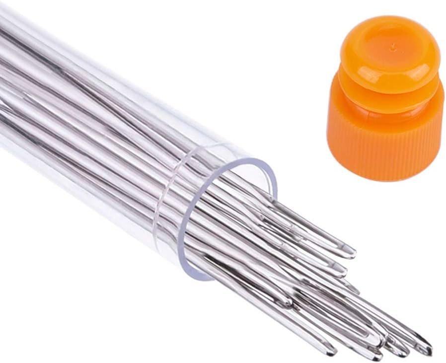 23 PCS Large Eye Sewing Needles, 2.36in Sewing Sharp Needles, Leather Embroidery Thread Needle, Stainless Steel Yarn Knitting Needle with a 3.3in