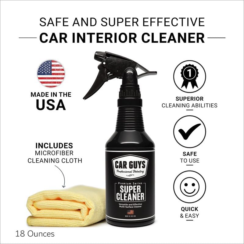 CAR GUYS Super Cleaner | Effective Car Interior Cleaner | Leather Car Seat Cleaner | Stain Remover for Carpet, Upholstery, Fabric, and Much More!