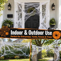 MAQIHAN 1000 sqft Spider Webs Halloween-Decorations Halloween Spider Web Cobwebs Halloween Decorations with 40 Fake Spiders Super Stretch Cobwebs