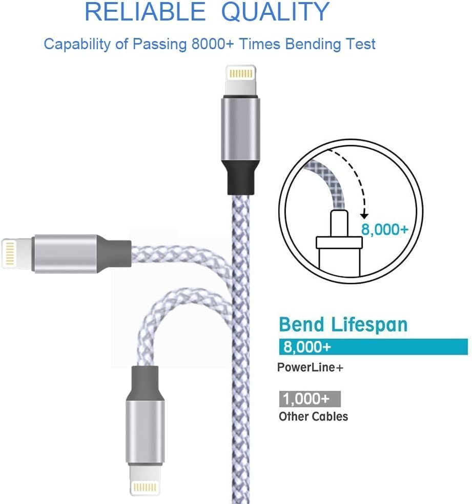 TAKAGI for iPhone Charger, [MFi Certified] Lightning Cable 3PACK 6FT Nylon Braided USB Charging Cable High Speed Transfer Cord Compatible with iPhone