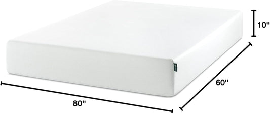 ZINUS 10 Inch Queen Green Tea Memory Foam Mattress [New Version], Fiberglass free, Medium Firm Feel, Zoned Pressure Relief, Certified Safe Foams
