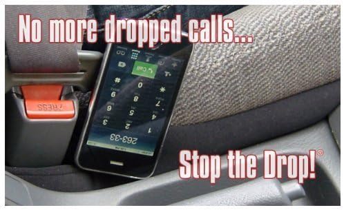 Drop Stop - The Original Patented Car Seat Gap Filler - Between Seats Console Organizer, Set of 2 and Slide Free Pad and Light