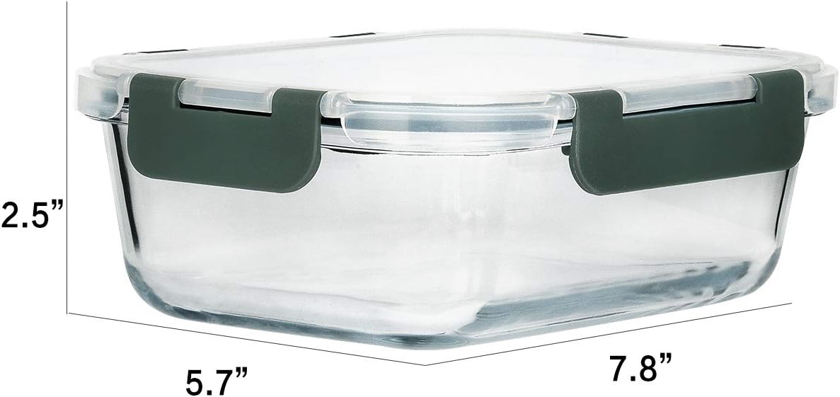 M MCIRCO [8-Pack,30 oz] Glass Meal Prep Containers,Glass Food Storage Containers,Airtight Glass lunch Containers with Lids - Microwave, Oven, Freezer