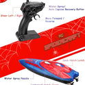 Spider Hero RC Boat, 2.4GHz Remote Control Boat with LED Lights for Kids, Pool Toy with 2 Rechargeable Batteries, Spray Function, and Low Battery