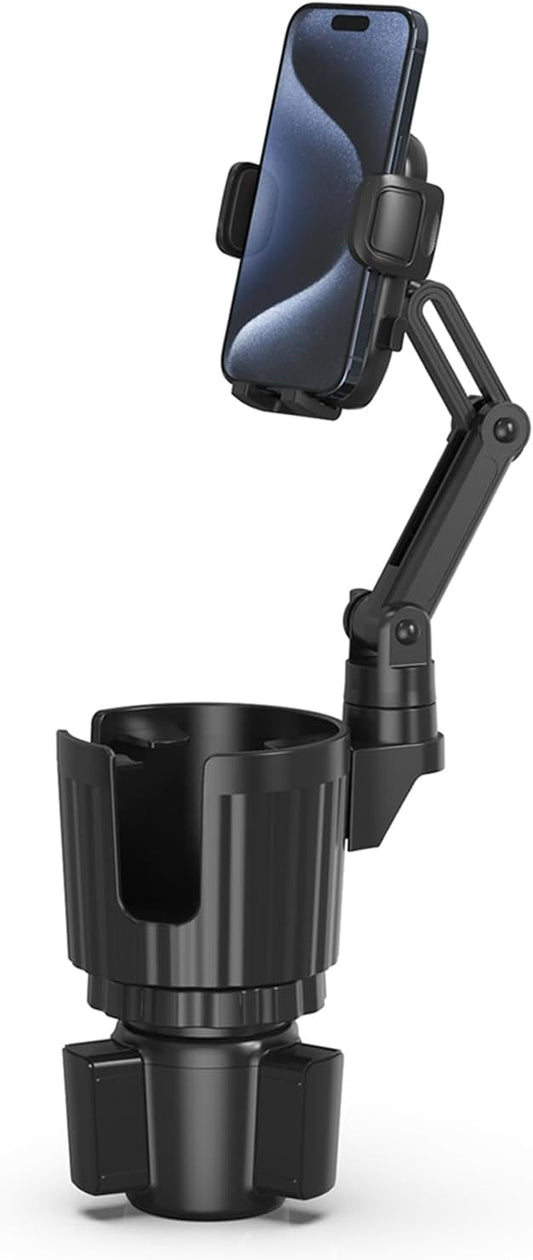 Phone Holders for Your Car, 2 in 1 Universal Cup Holder Expander Adjustable Base with Phone Mount, Long Arm with 360°Rotation Cup Holder Phones Mount