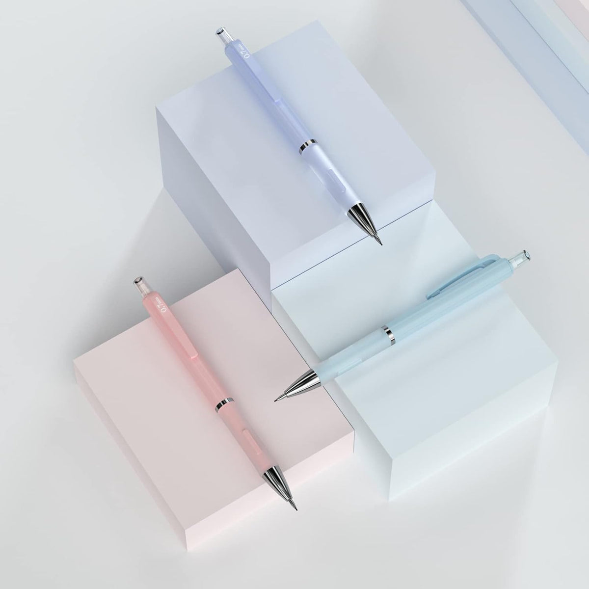 Nicpro 3PCS Cute Mechanical Pencil Set with Case, 0.7 mm Pencils with 6 Tube HB Lead Refill, 3PCS Eraser, 9PCS Eraser Refill for School Supplies Kid