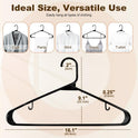 HOUSE DAY Black Plastic Hangers 60 Pack, Clothes Hangers with Non Slip Hooks, Durable & Space Saving Coat Hanger, Light-Weight Clothing Hanger