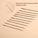 23 PCS Large Eye Sewing Needles, 2.36in Sewing Sharp Needles, Leather Embroidery Thread Needle, Stainless Steel Yarn Knitting Needle with a 3.3in
