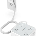 TESSAN Surge Protector Power Strip, 5 Ft Flat Plug Extension Cord with 3 USB (1 USB C) 8 Outlets, 1250W, 900J Protection, 3 Sided Outlet Extender