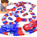 Spider Toys for Boys 4-6, Spider Race Track with 5 Cool Spider Cars Toys for Kids Boys Toddler, Flexible Car Tracks for Age 3 4 5 6 7 8 Year & Up Old