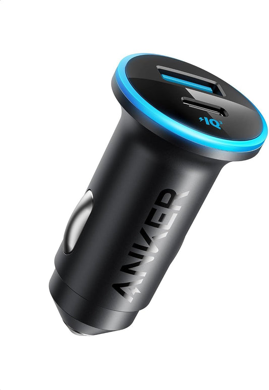USB C Car Charger Adapter, Anker 52.5W Cigarette Lighter USB Charger, 323 Anker Car Charger with 30W PowerIQ 3.0 Fast Charging for iPhone 15/15