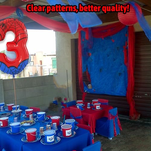 40 Inch Giant Spider Theme Number Foil Balloons - Large Number 3 Balloons for Kids' Birthday Anniversary Party Decorations Supplies (Numbers 0-9