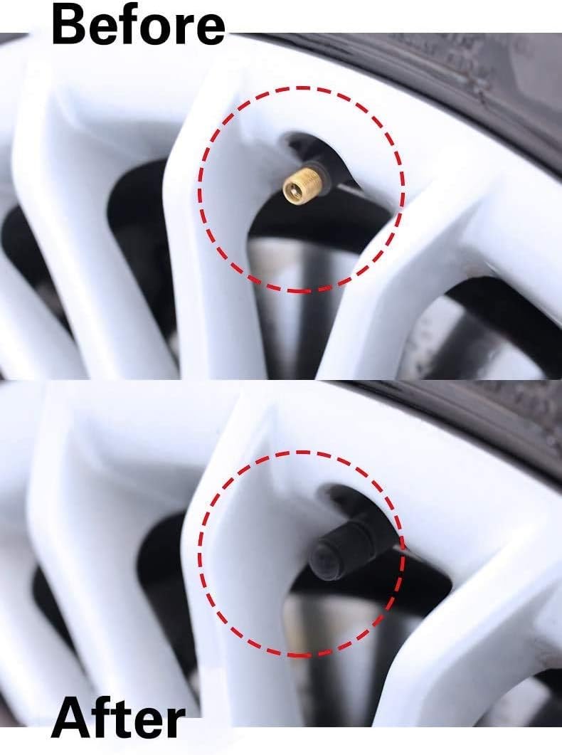 CKAuto 50 Pack Tire Valve Caps, Plastic Valve Stem Caps with O Rubber Seal, Universal Stem Covers for Cars, SUVs, Bike and Bicycle, Trucks